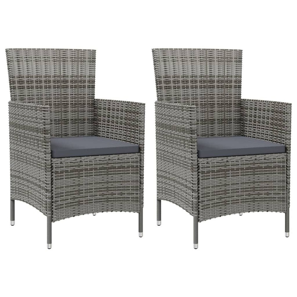 Garden Chair Set of 2 Grey