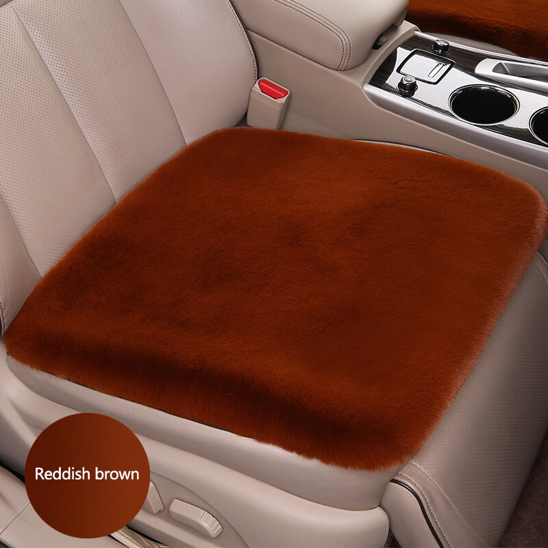 1Pc Car Seat Cover Front Cushion Plush Soft Comfort Pad Protector Mat Warm Brown