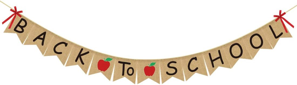 Back to School Banner Burlap - Back to School Party Decorations Supplies - First-image