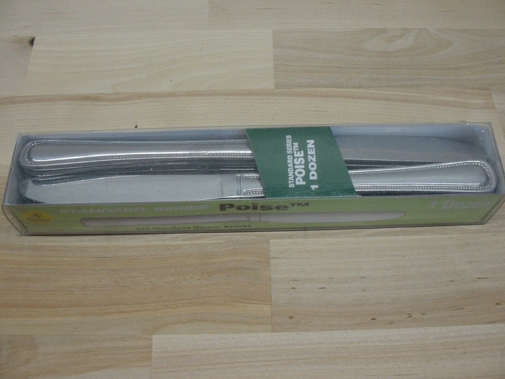 NEW SET OF 12 POISE DINNER KNIVES - 420 STAINLESS STEEL - DURABLE & ELEGANT