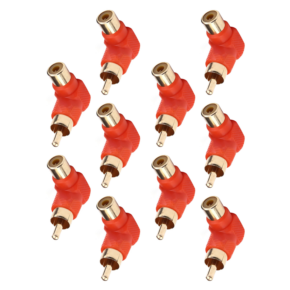 10 Pcs RCA Right Angle Connector Plug Adapters Connector Repairing Fittings,