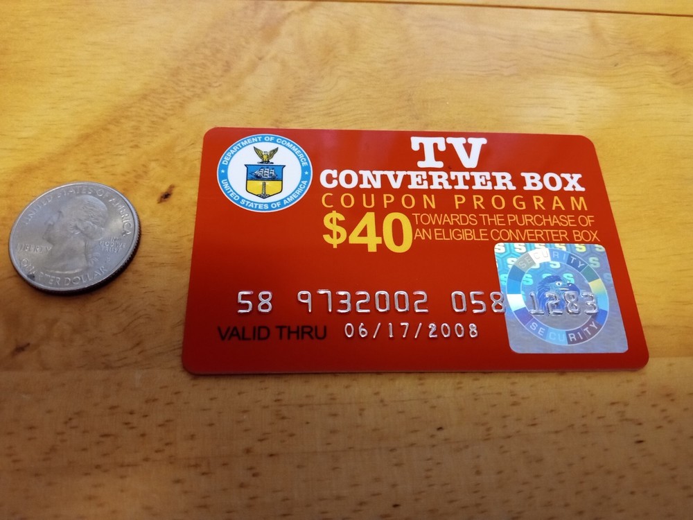 TV Converter Box Coupon Card - Television Media Collectors Item Memorabilia 2008-image