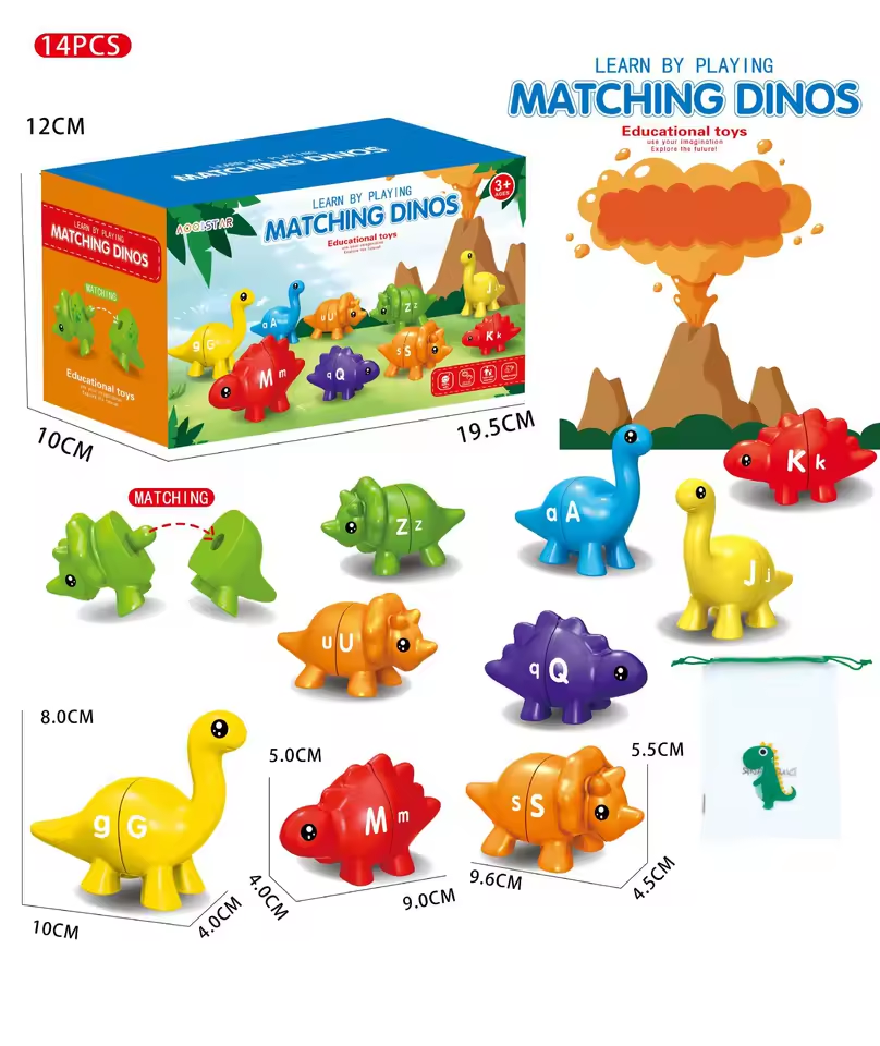 Montessori ABC Dinosaur Toy for Preschool Kids - Fun Educational Learning Gift