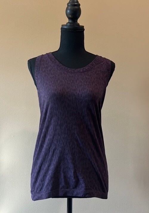 Athleta Tank Womens Small racer back purple animal print Yoga Gym
