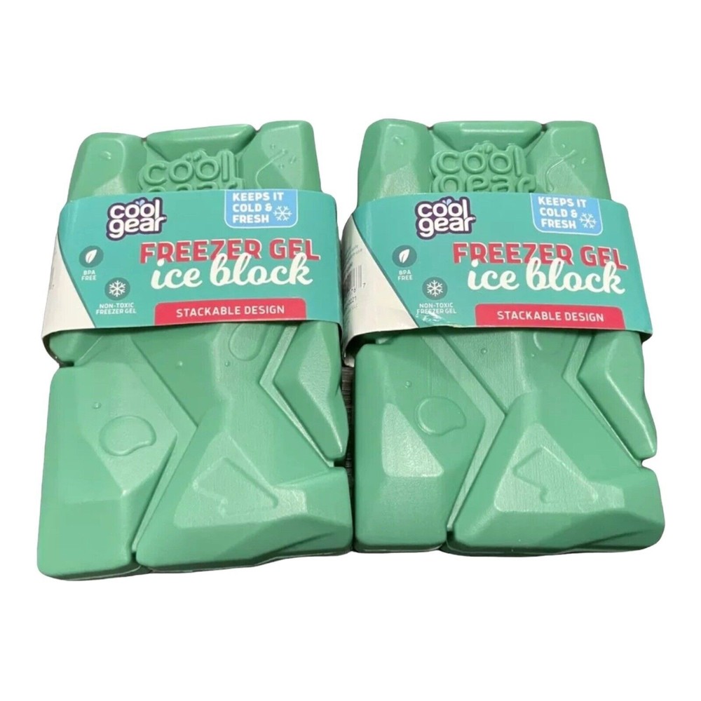 Cool Gear Freezer Gel Ice Blocks Reusable Non Toxic Pack of 2 Teal