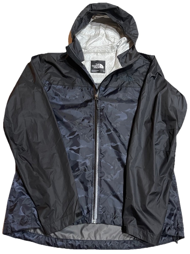 The North Face Severus Waterproof Rain Jacket Black Camo Zip Up Men’s Sz Medium