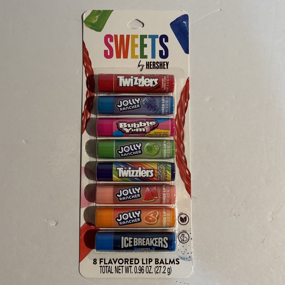 Sweets By Hershey Flavored Lip Balms 8 Pack .96 Oz Brand New