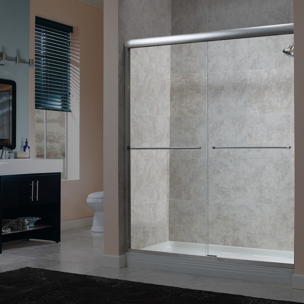 Miseno MSDC6072Q 72x60 Nickel Sliding Framed Shower Door