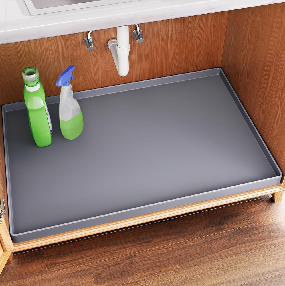 Waterproof Under Sink Mat 34x22 Kitchen Bath Cabinet Shelf Liner
