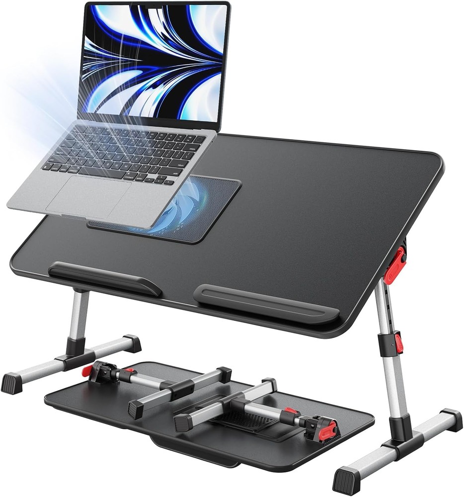 Laptop Desk for Bed with Cooling Fan Adjustable Folding Lap Table