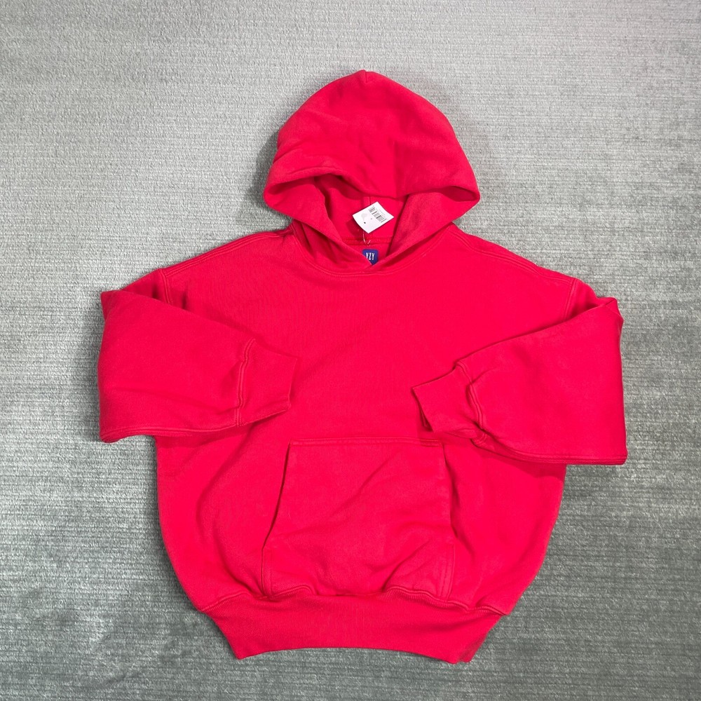 YZY Gap Hoodie Kids S 6-7 Red Double Layer Cotton Kanye West Collab Warm