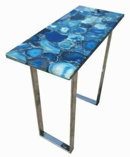 Blue Agate Console Slab Top, Agate Bar Console Slab, 30