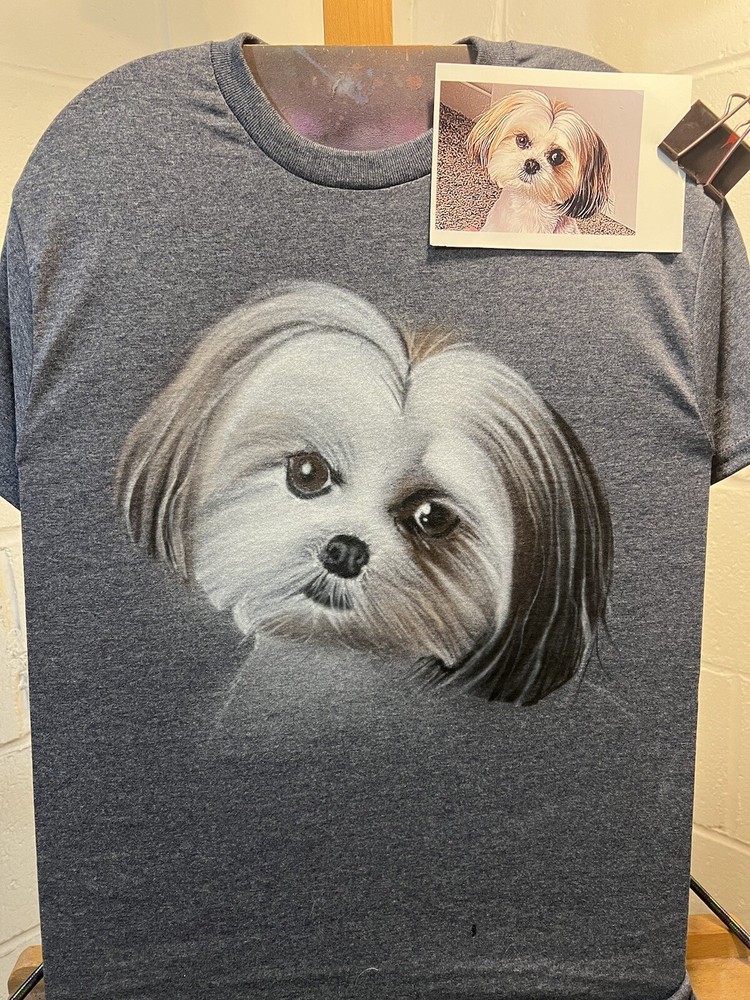 Custom Airbrushed Pet Portrait T-Shirt in Any Size
