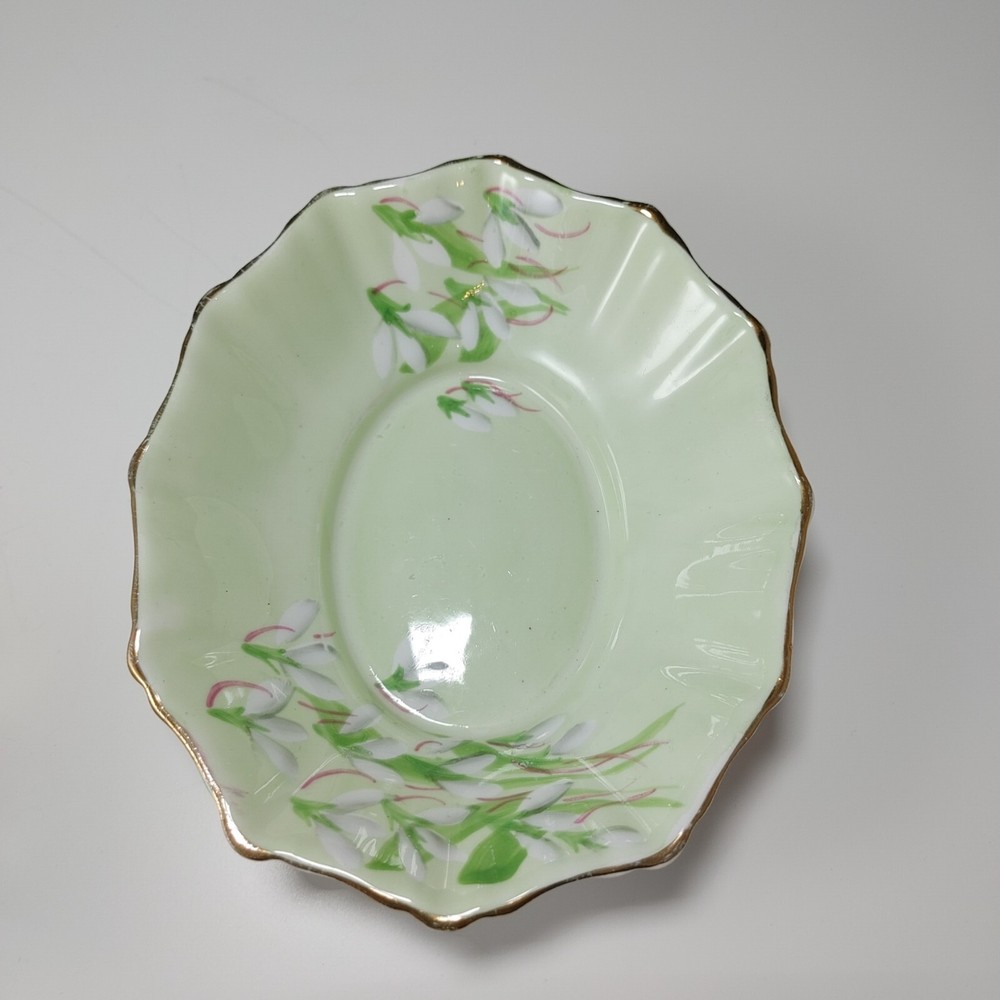 Vtg Royal Albert Bone China Laurentian Snowdrop Pickle or Relish Dish