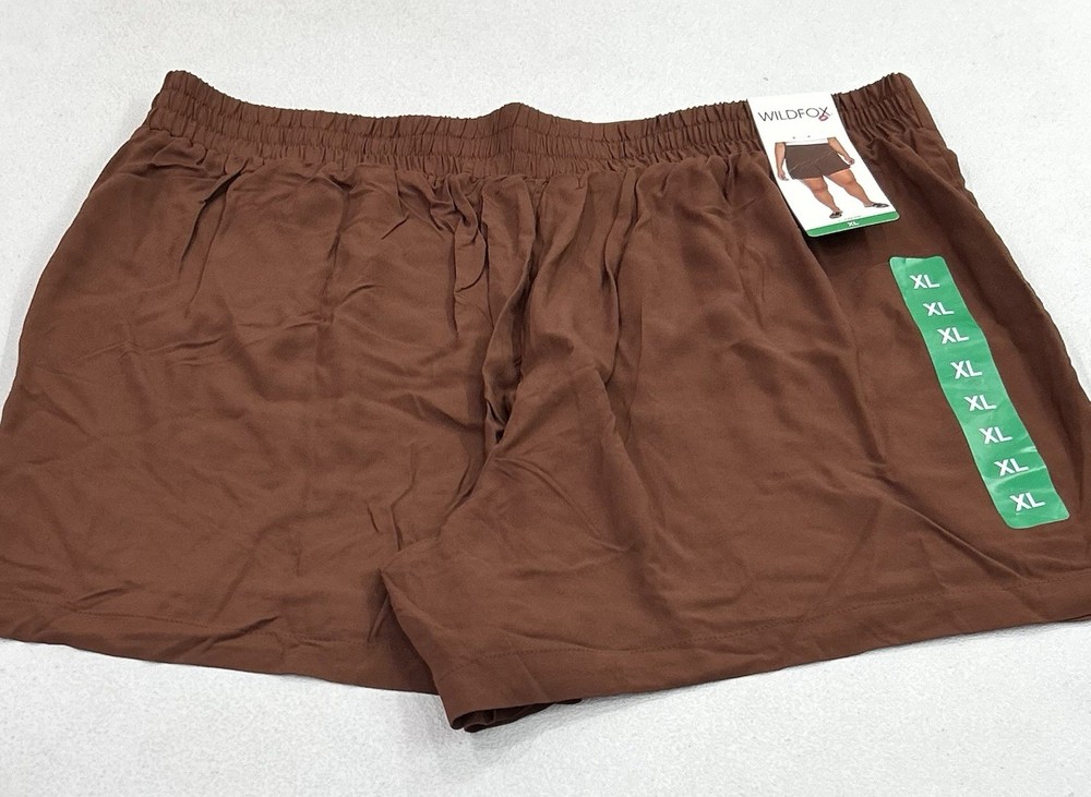 Wildfox Women's Relaxed Fit Pull-On Shorts, Brown, Size XL