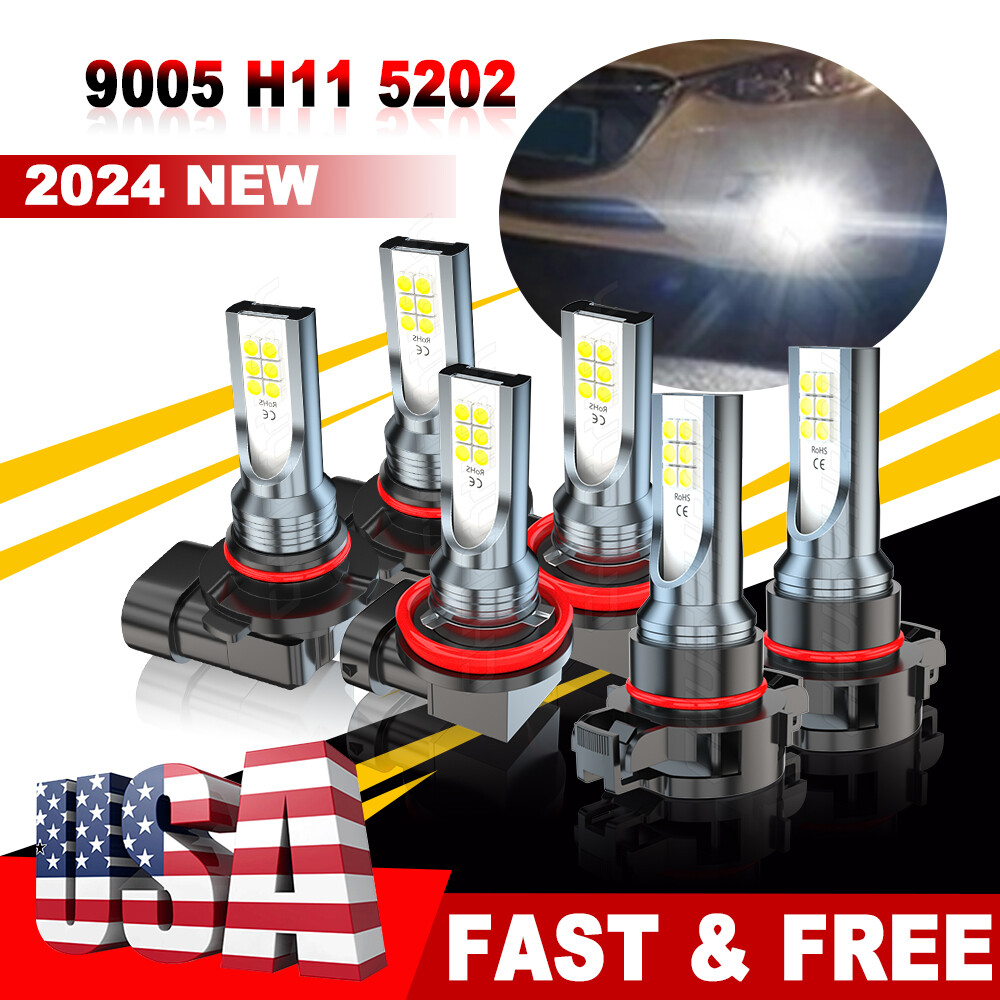 2011-2014 Dodge Charger 6X LED Headlight & Fog Light Bulbs Kit