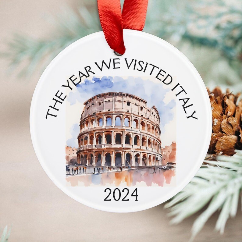 Custom Italy Ornament, Personalized Italy Keepsake, Anniversary Gift Italy, T...