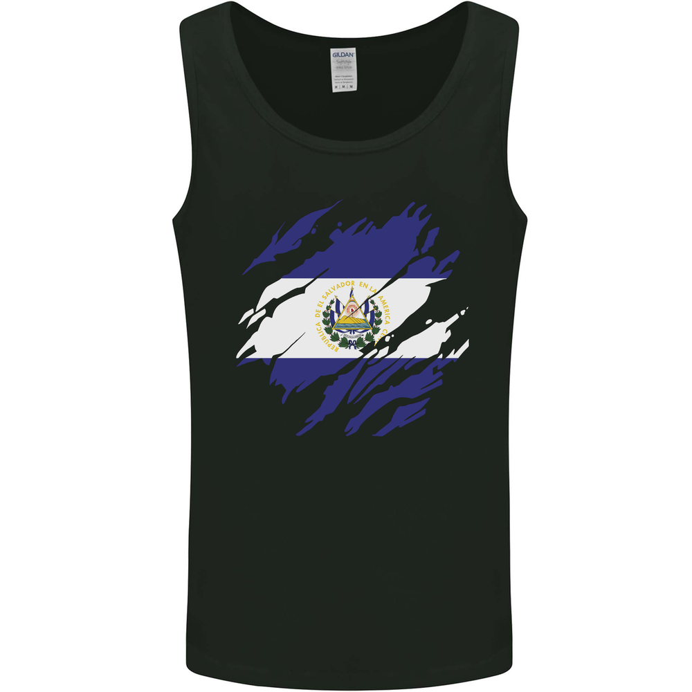 Torn Flag El Salvador Mens Vest Tank Top