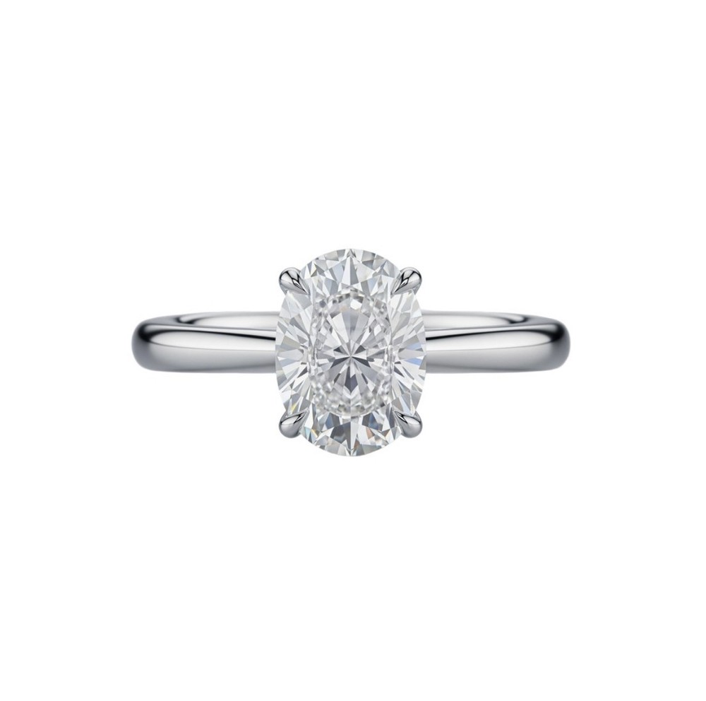 Oval Cut Cheap Diamond Engagement Rings White Gold Vermeil Size M-S