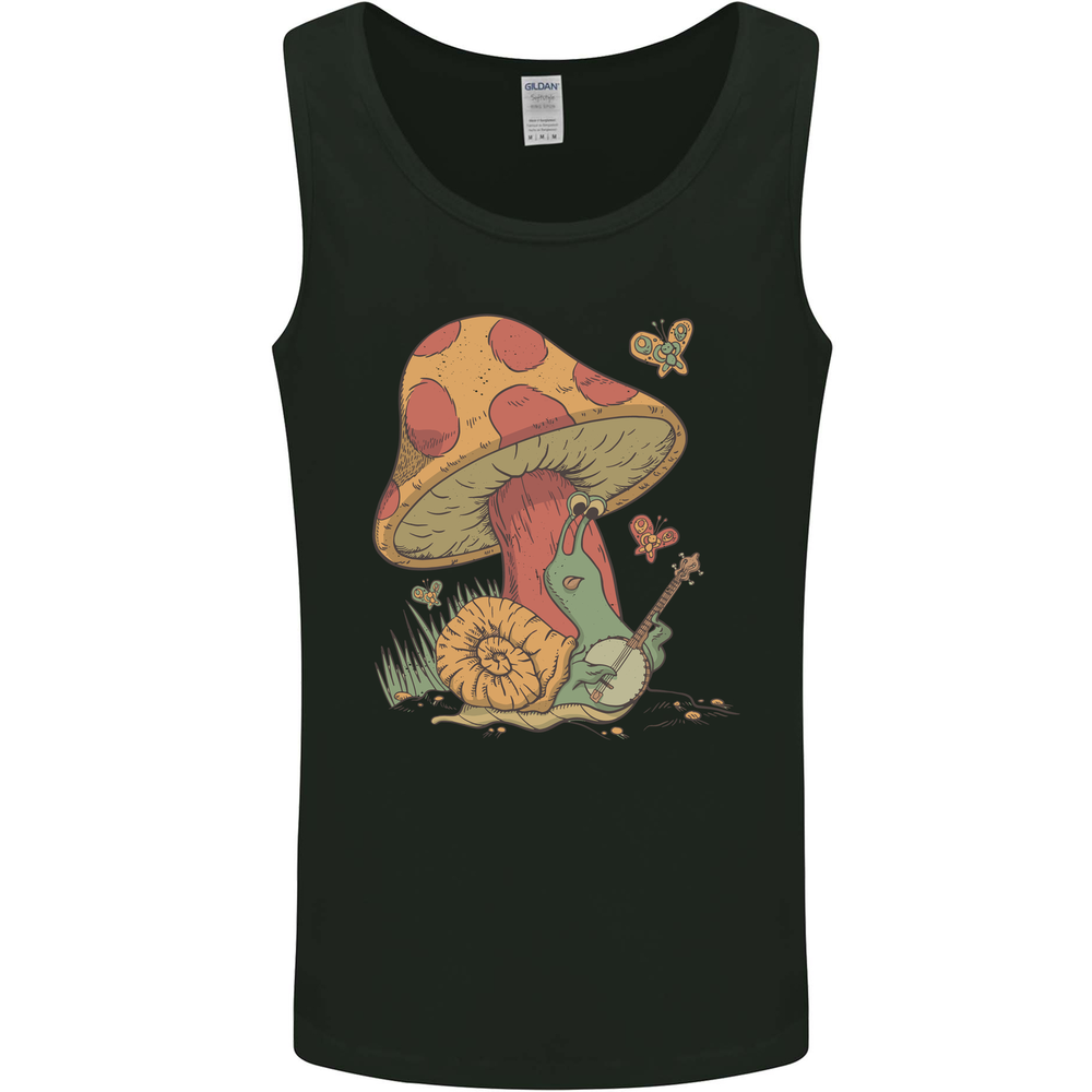 Snail Playing Guitar Rock Music Guitarist Mens Vest Tank Top