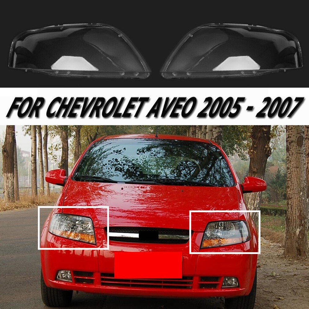 Pair Clear Lampshade Fit Chevrolet Aveo 05 06 07 Headlight Lens Cover Auto Shell