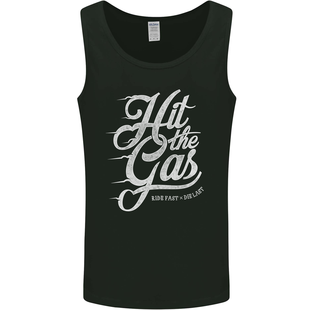 Hit the Gas Motorcycle Biker Car Enthusiast Mens Vest Tank Top