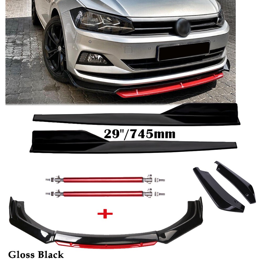 Front Bumper Lip Spoiler Splitter Rear Lip Side Skirt For Volkswagen Rabbit