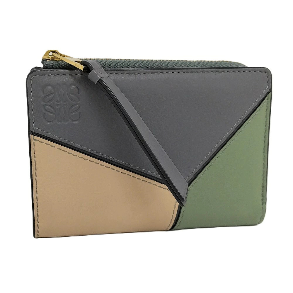 LOEWE Compact Puzzle Leather Wallet Purse Short Card Case