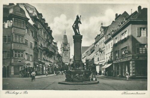 Postcard Freiburg Kaiserstrasse (no. 9207)