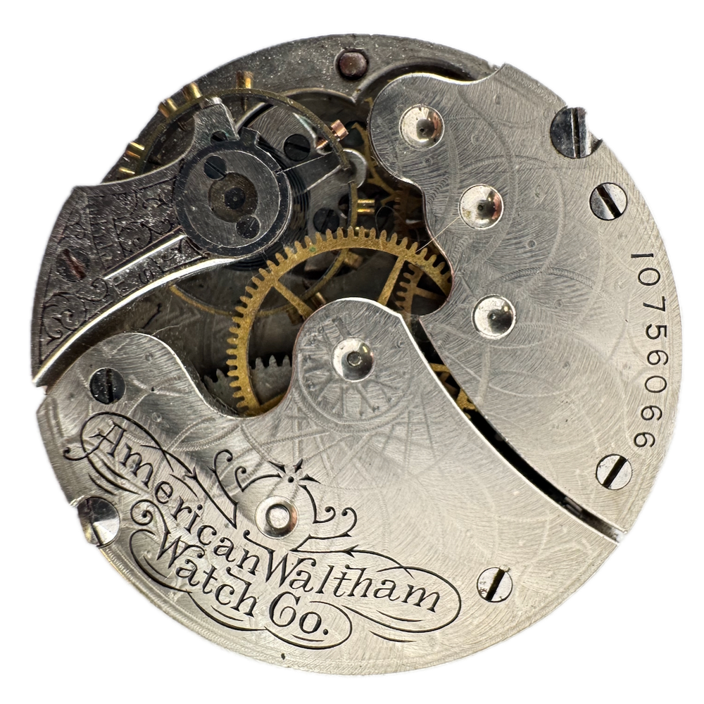 Antique 0s 1901 Waltham 7 Jewel Mechanical Hunter Pocket Watch Movement Seaside