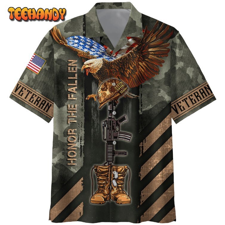 Eagle Honor The Fallen US Veteran 3D Hawaiian Shirt Unisex Print