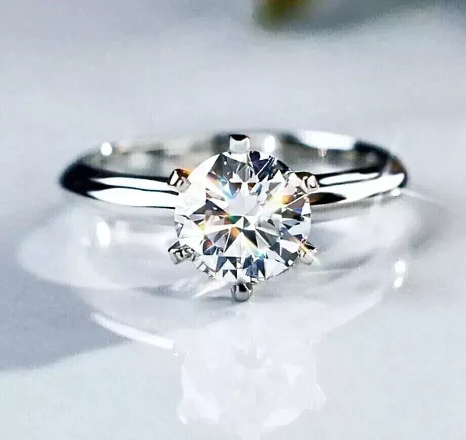 2CT Round Cut Lab Created Diamond Women's Wedding Ring in 14k White Gold Plated