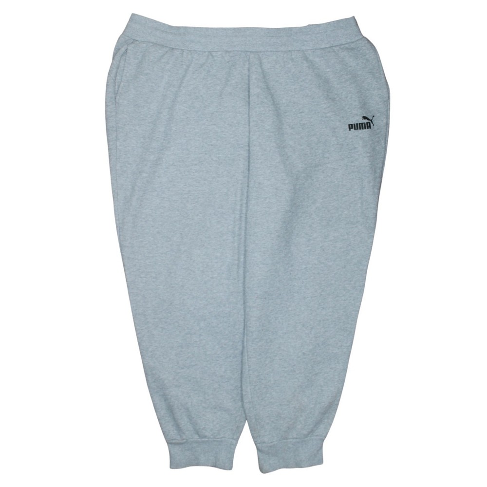 Puma Mens Joggers Light Grey Fleece Tapered Leg Elastic Waist Pockets XXL