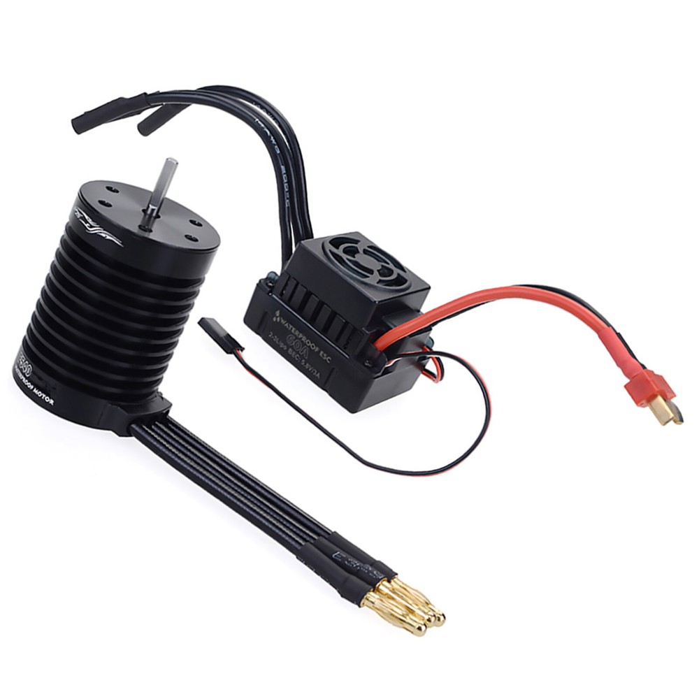For 1/10 RC Car F540 4370KV Waterproof Brushless Motor With 60A ESC Combo Set