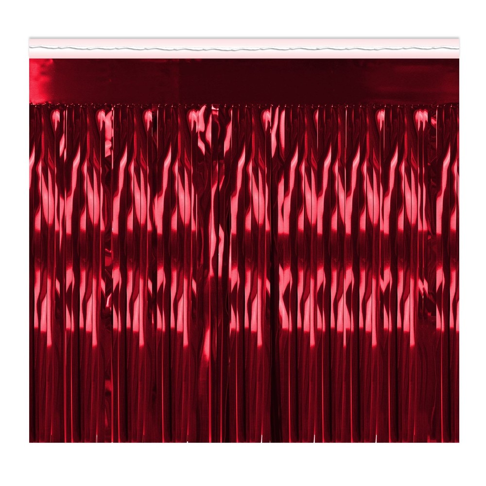 Beistle Red Metallic 1-Ply Table Skirting for Party Decorations