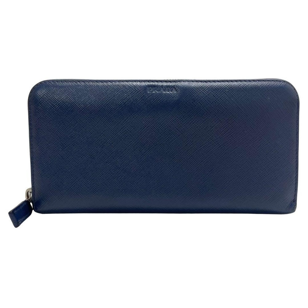 1923 PRADA Saffiano Blue Long Wallet with Round Zipper - Limited Campaign