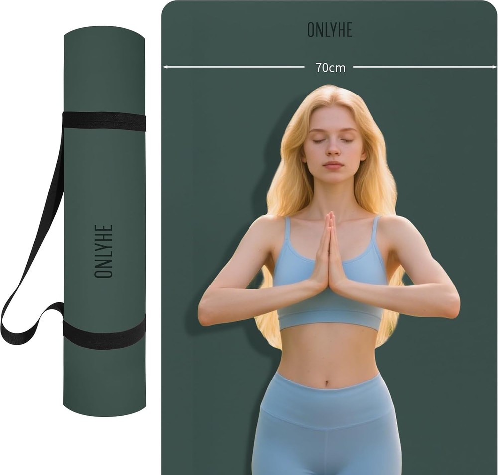 Extra Wide 66Cm 8Mm Thick TPE Yoga Mat Lightweight Fitness Exercise Mat