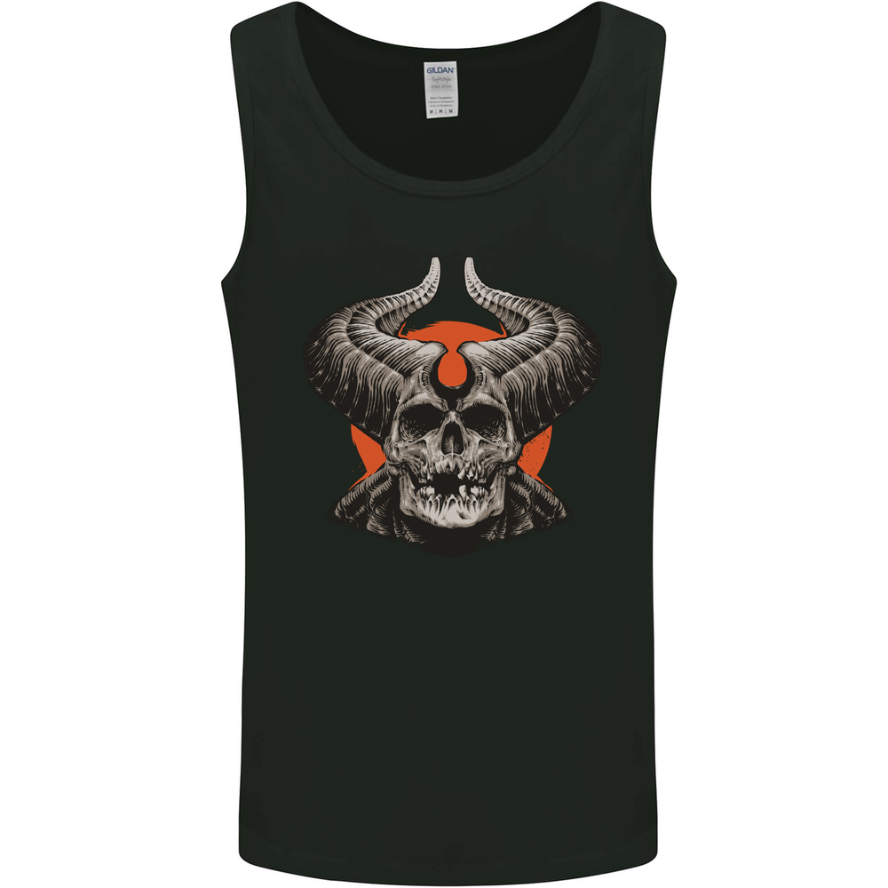 Satan Skull Devil Horns Mens Vest Tank Top
