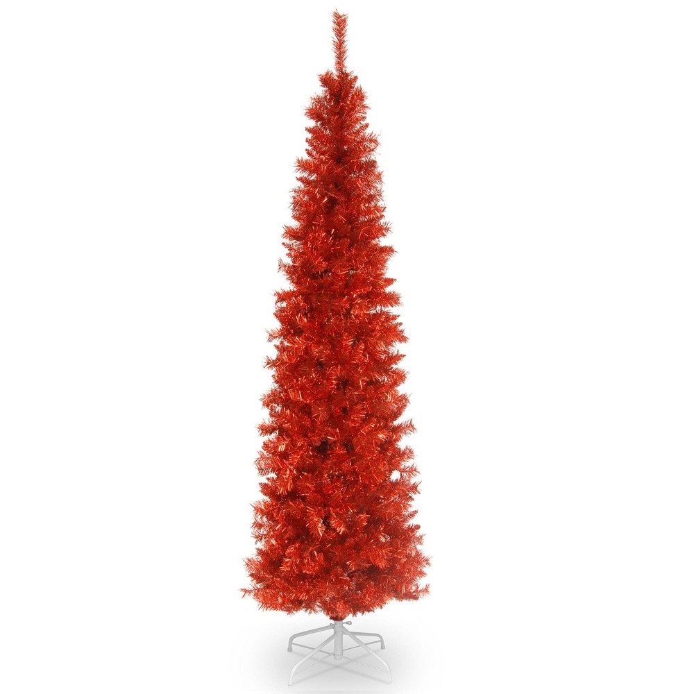 6 ft. Tinsel Collection Red Tree