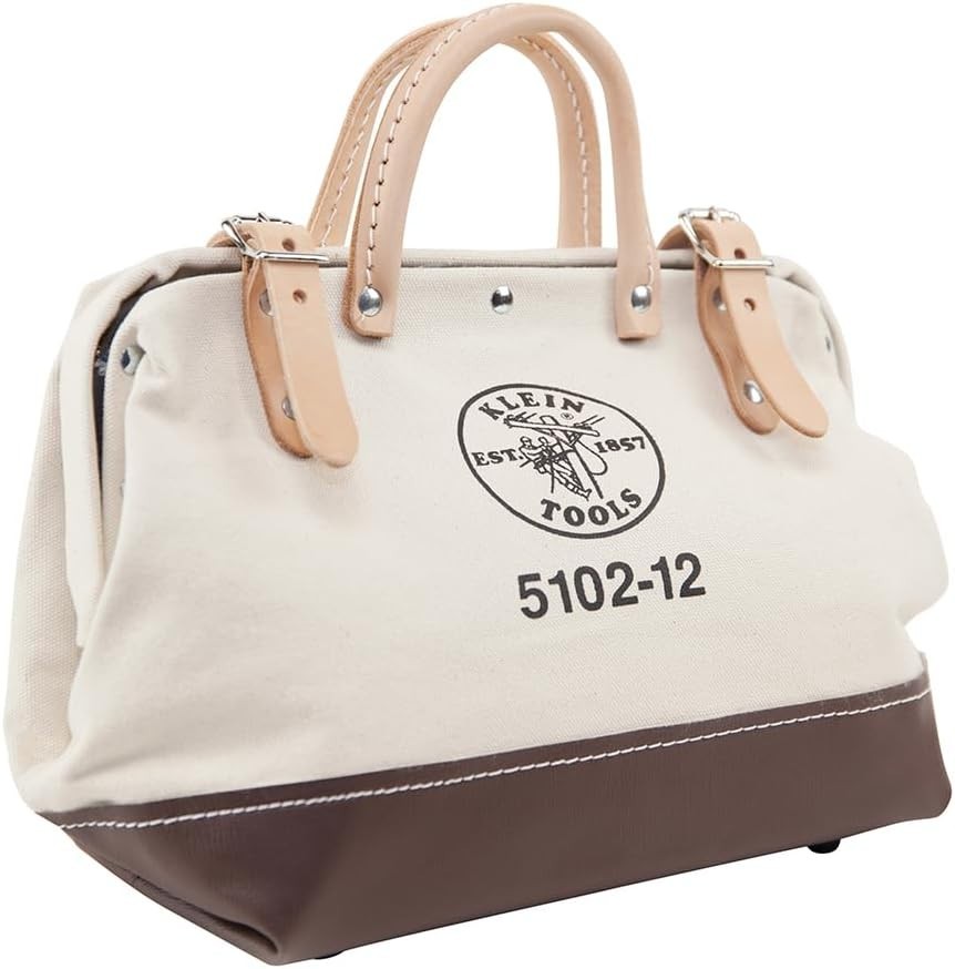 Klein Tools 5102-12 Heavy-Duty Natural Canvas Tool Bag, 12 Inches