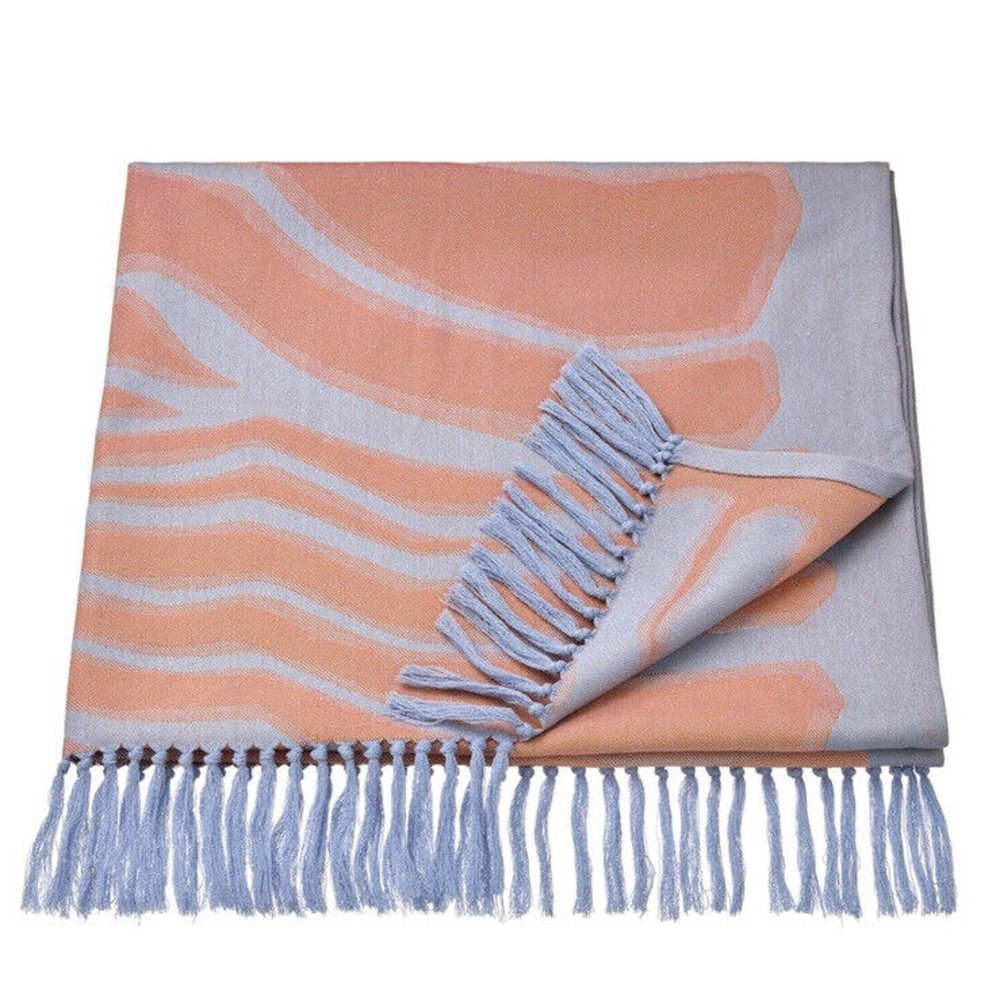 IKEA MARIMEKKO BASTUA Blue Orange Bath Towel Sheet 35 x 71 Inches 505.426.13 New