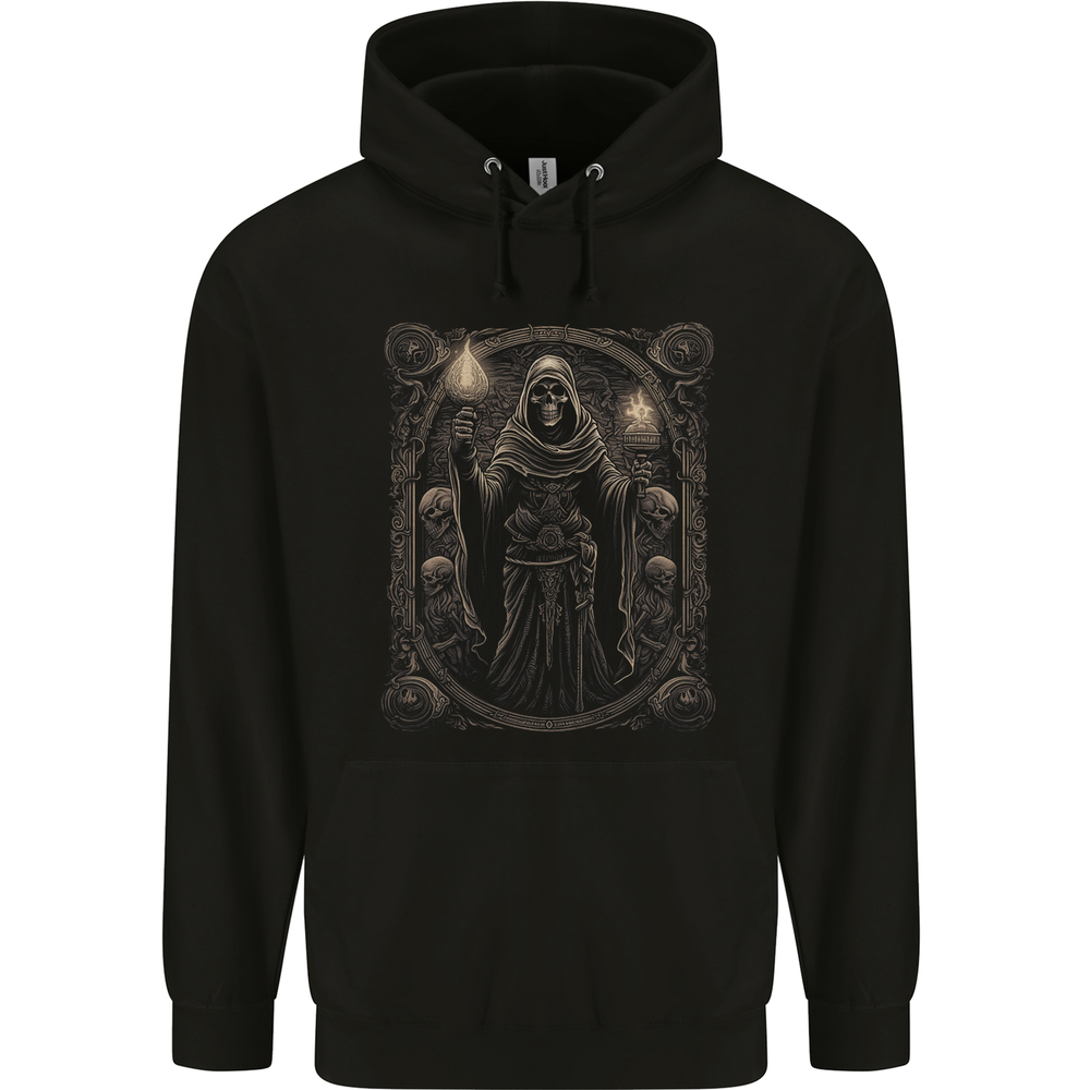 Gothic Grim Reaper Heavy Metal Skull Hoodie for Men 80% Cotton