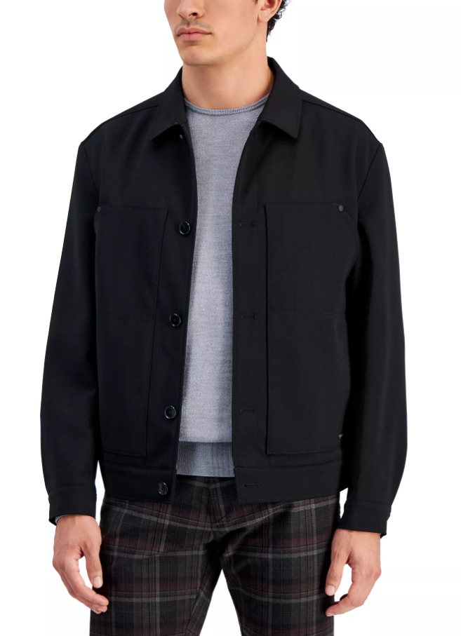 Hugo Boss men's Regular Fit Black Patch Shirt Jacket - size Small - retail $445