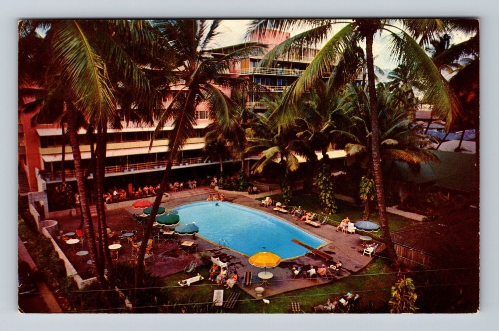 Waikiki HI-Hawaii, Edgewater Hotel, Advertising, Antique Vintage Postcard