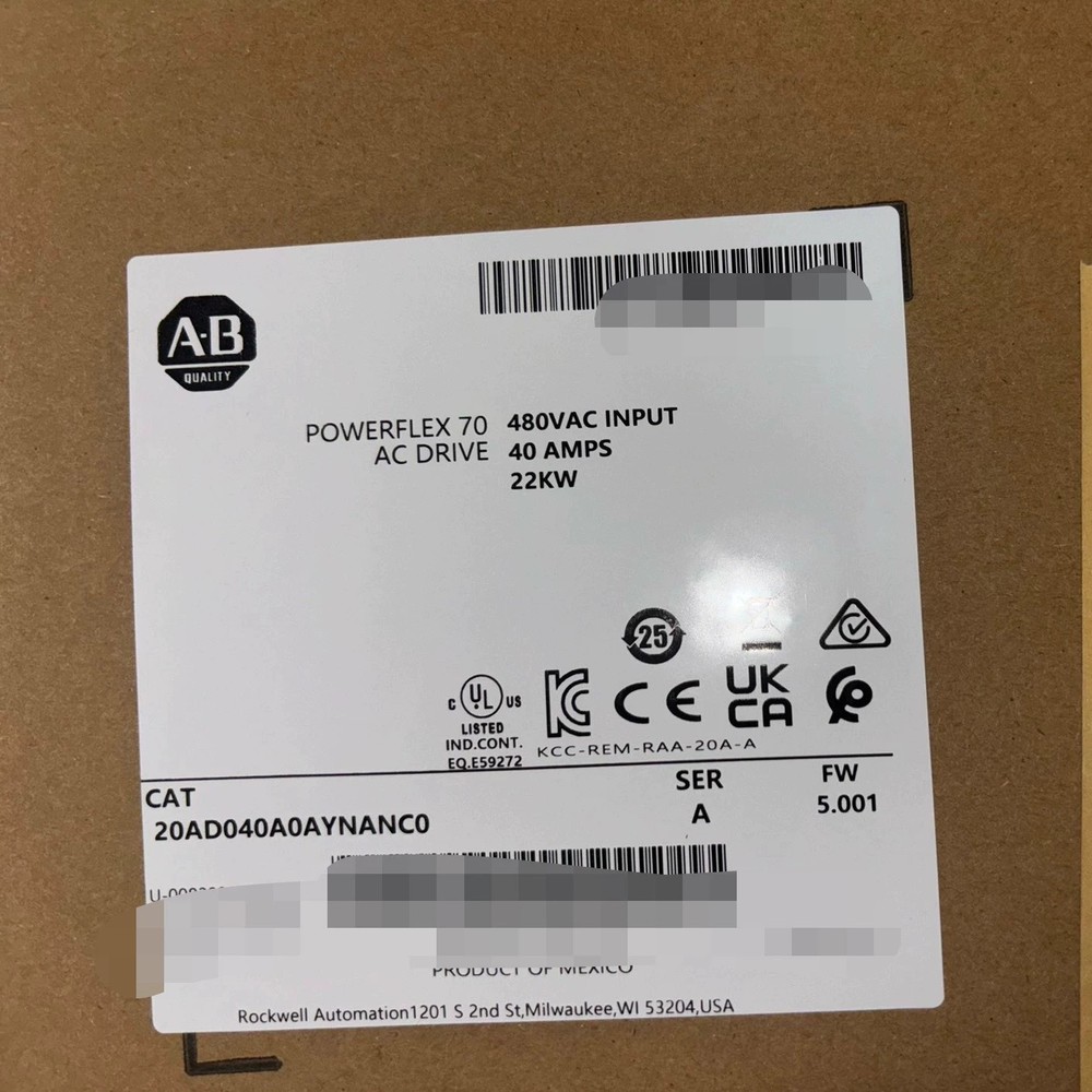 New Allen Bradley 20AD040A0AYNANC0 PowerFlex 70 AC Drive AB 20AD040A0AYNANC0