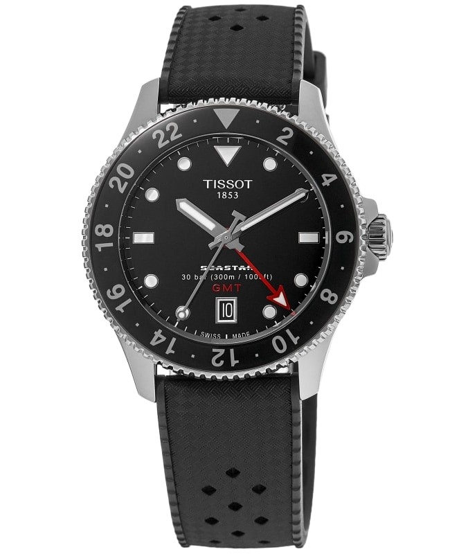 Tissot Seastar 1000 Quartz GMT Black Dial Men's Watch T1208521705100