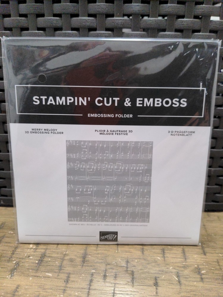 MERRY MELODY Embossing Folder Stampin Up New Music Notes