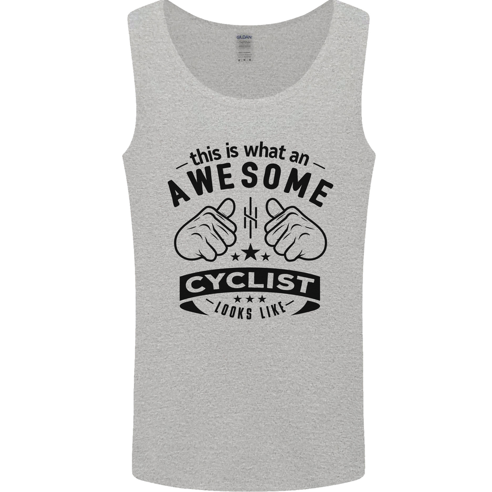 Awesome Cyclist Looks Like This Cycling Mens Vest Tank Top