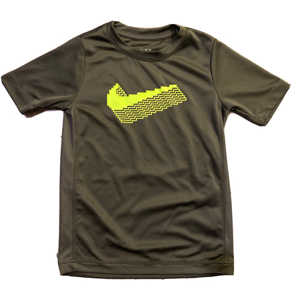 Nike Dri Fit Short Sleeve Activewear Shirt Size Youth Small Boys Clothing -Green