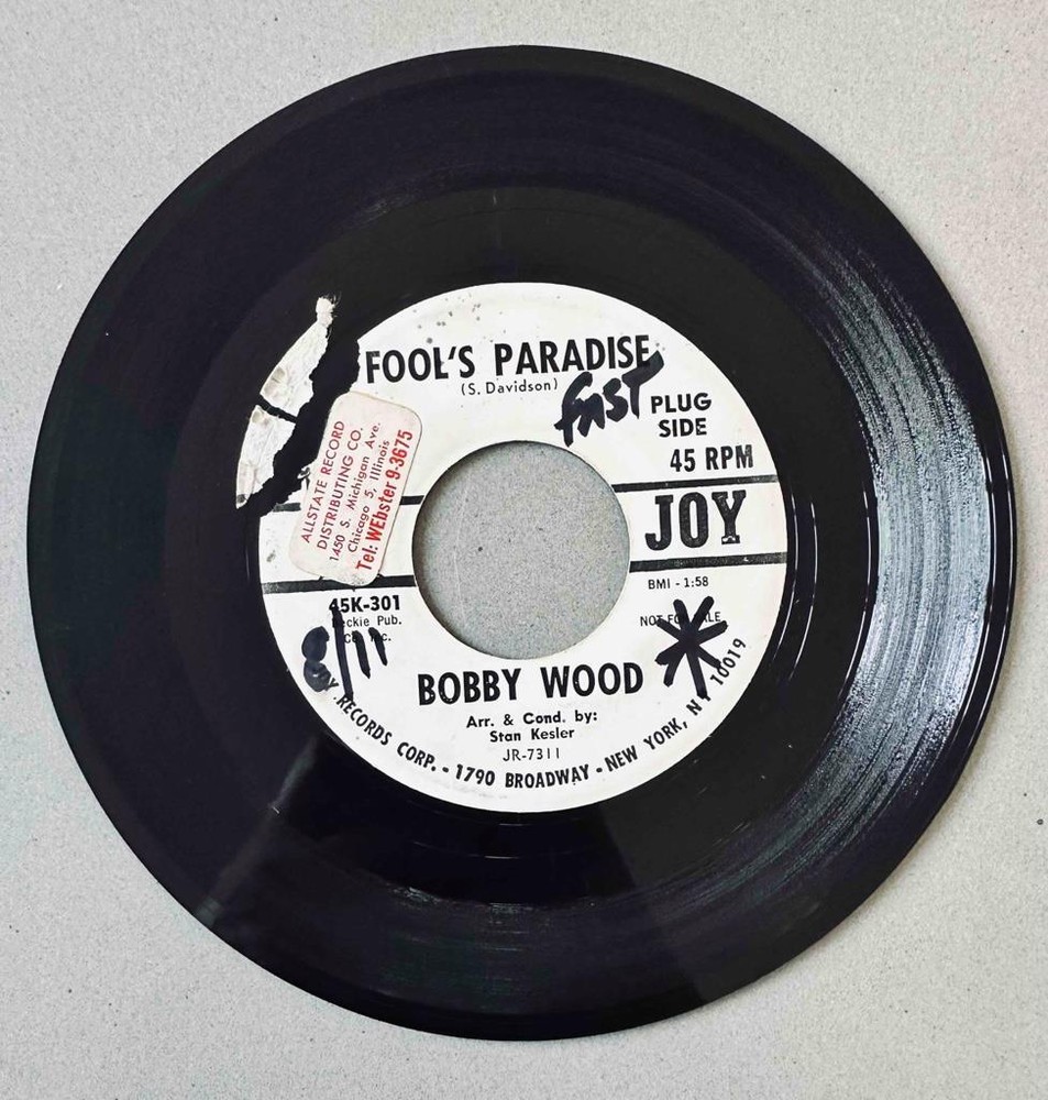 Rock 45 Bobby Wood - What Am I Gonna Tell Myself/Fool's Paradise * Joy Promo